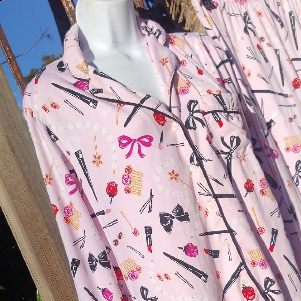Kate Spade Dreamy Pink Girly Girl Pajama Set Small